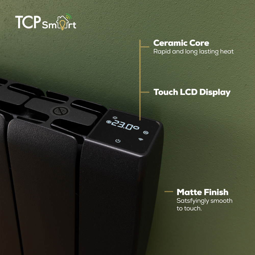 TCP Smart Black Ceramic Electric Radiator 1000W Image 5