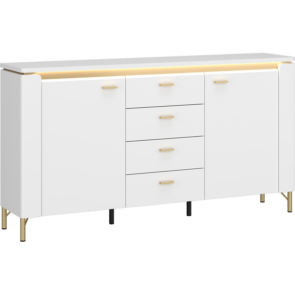 Furniture To Go Lazio 2 Door 4 Drawer Alpine White Sideboard Image 2