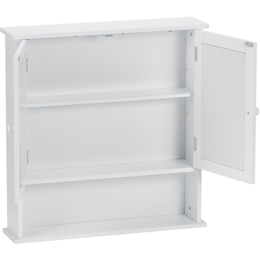 Kingston White 2 Door Mirror Bathroom Cabinet Image 3