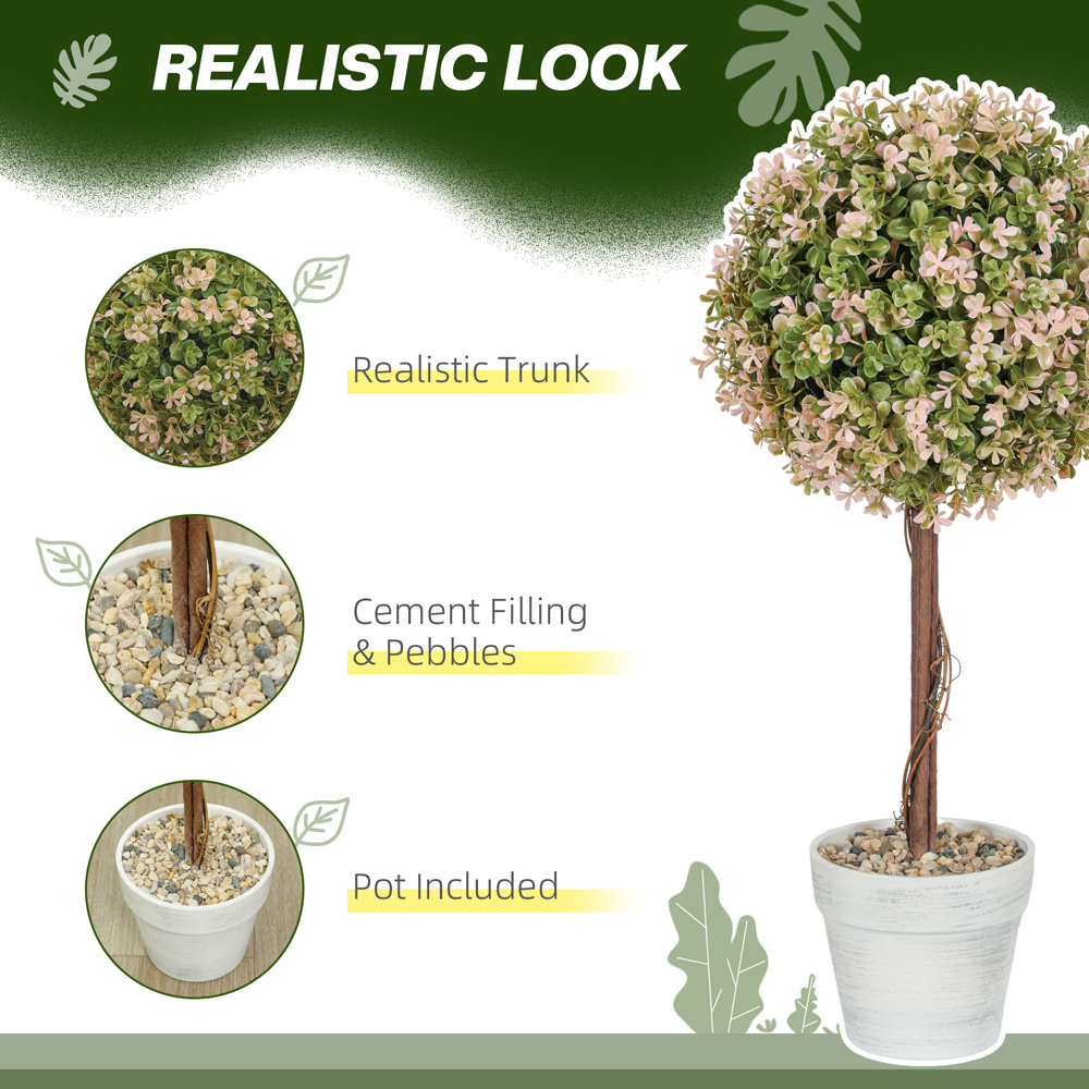 Portland Cream White Decorative Murraya Artificial Plant in Pot 2 Pack Image 8