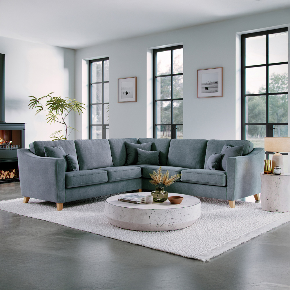 Marlon 4 Seater City Denim Corner Sofa Image 3