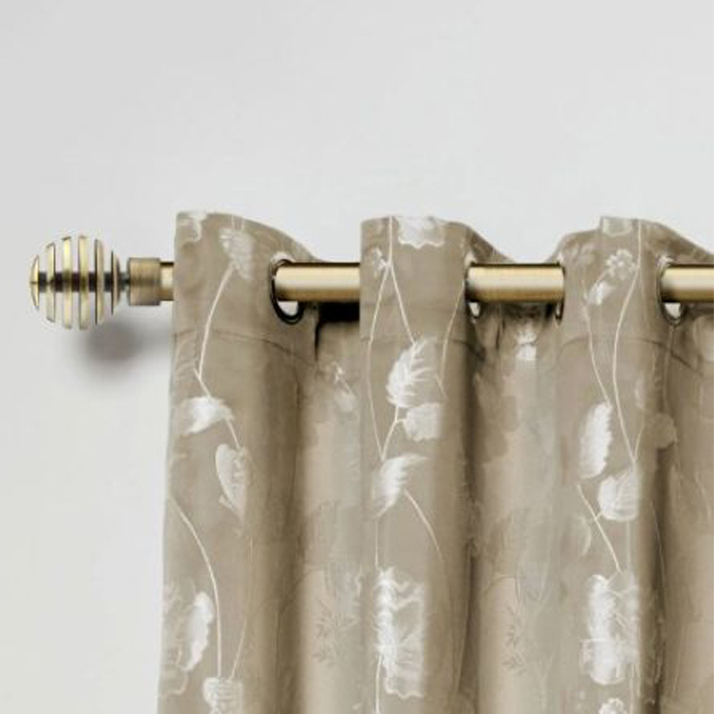 New Edge Blinds Geneva 160-300cm Extendable Brass Eyelet Metal Curtain Pole Set Image 2