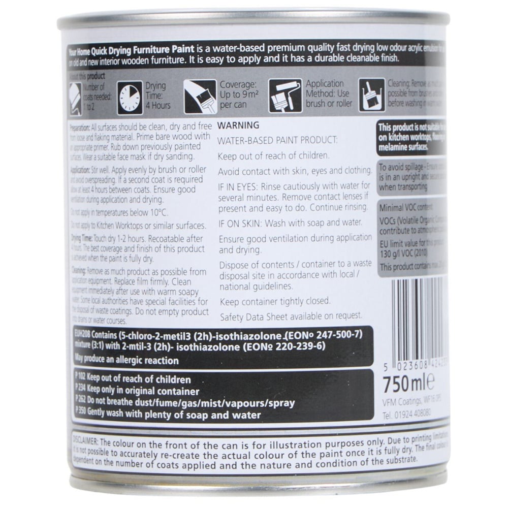Your Home Cupboard and Furniture Paint 750ml Natural Stone Image 4
