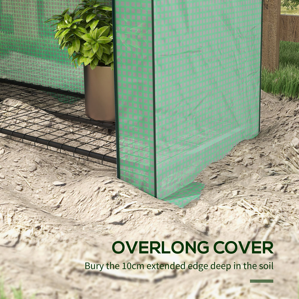 Outsunny Green Plastic 4 x 1.6ft 4-Tier Mini Greenhouse Image 7