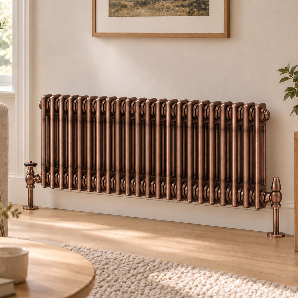 Go Bathrooms Clarence Antique Copper 2 Column Radiator 400 x 1010mm Image 2