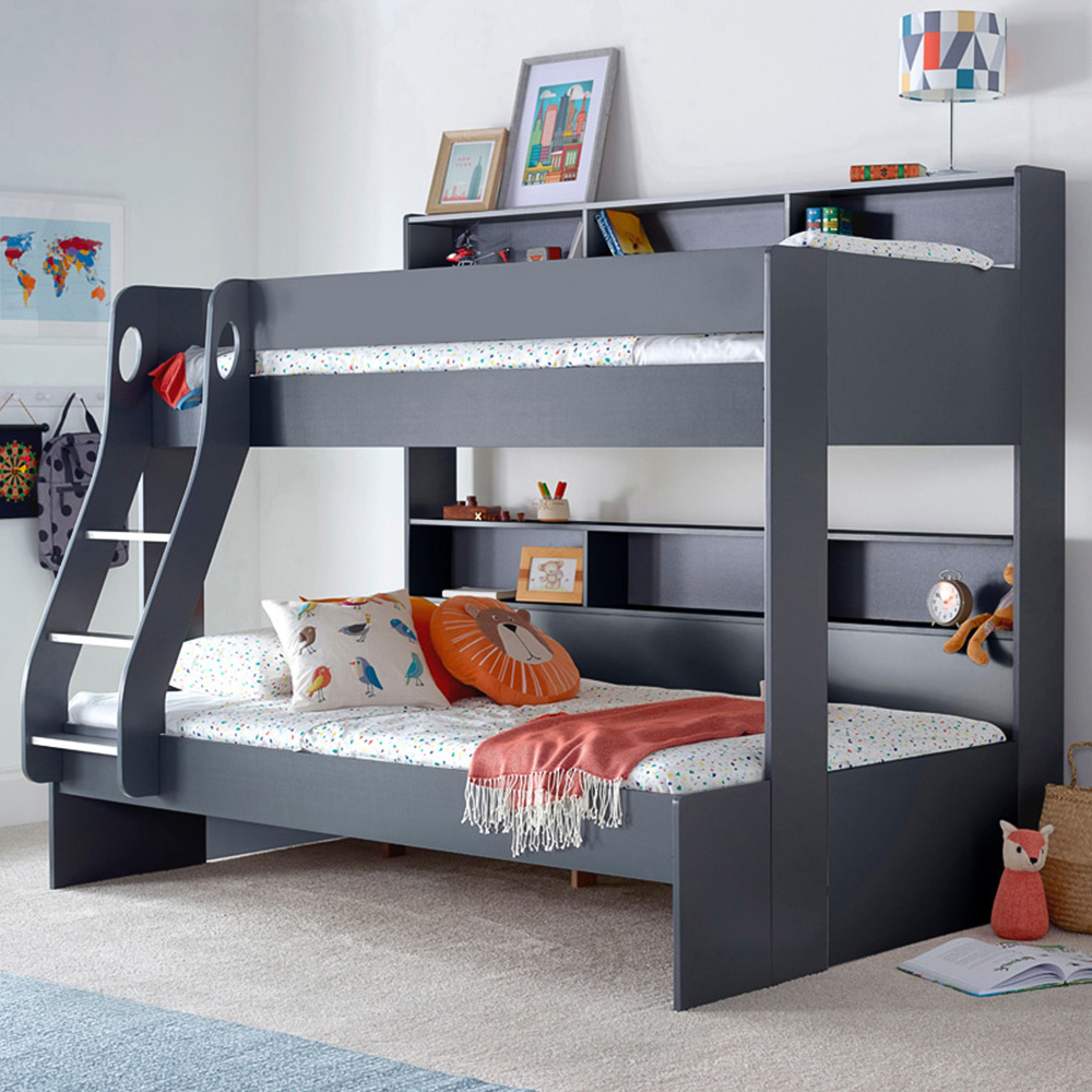 Bedmaster Oliver Triple Sleeper Onyx Grey Storage Bunk Bed with Pocket Spring Mattresses Image 9