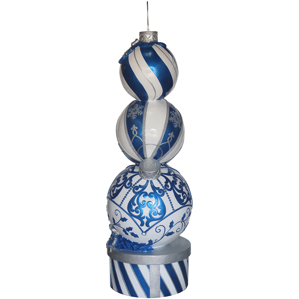 The Christmas Centre Blue and White LED Bauble Stack Decoration 150cm Image 4