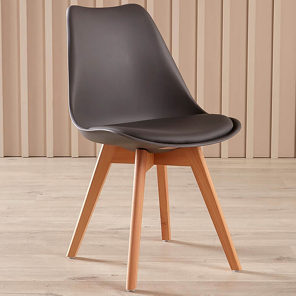 Home Source Lisbon Set of 2 Grey Dining Chair Image 1