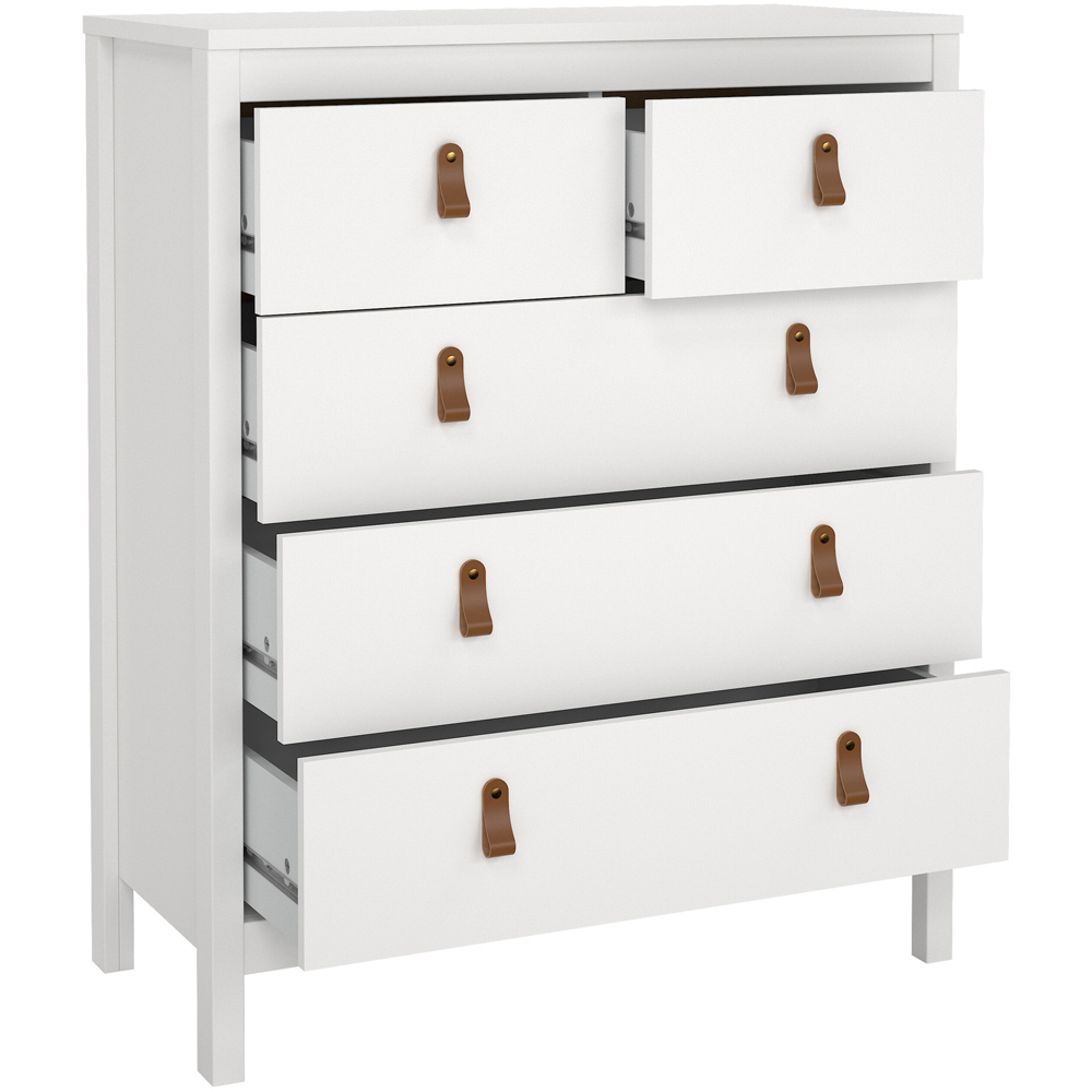 Florence Barcelona 5 Drawer White Chest of Drawers Image 4