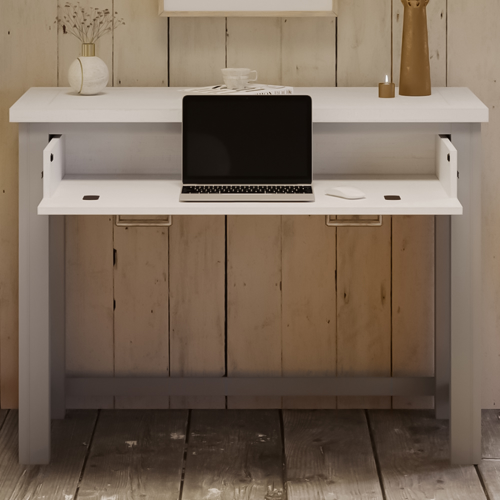 Baumhaus Greystone Grey Hidden Space saver Desk Image 1