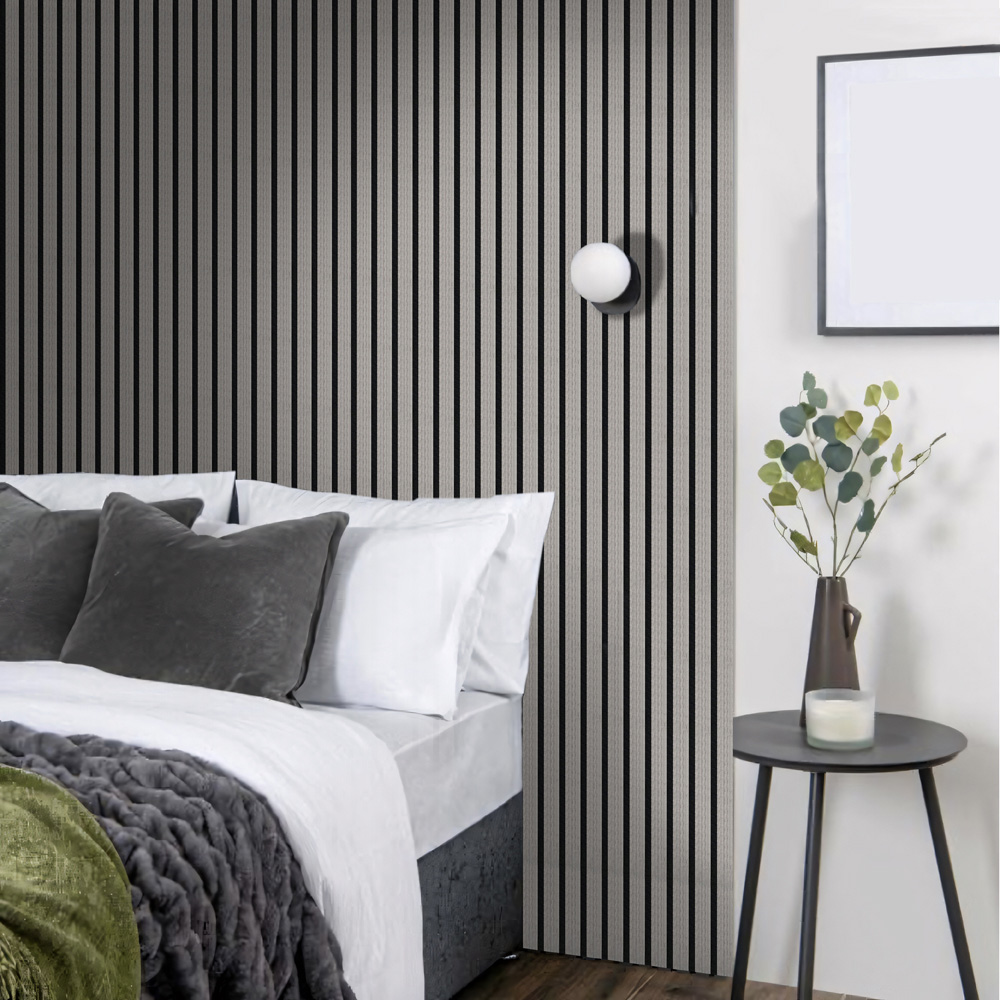 Home Treats Light Grey Wooden 3D Acoustic Wall Panel 60 x 120cm Image 6