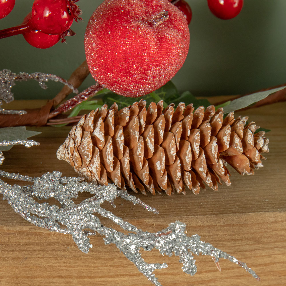 Samuel Alexander Garland with Red Berries Frosted Apples and Pinecones 150cm Image 4
