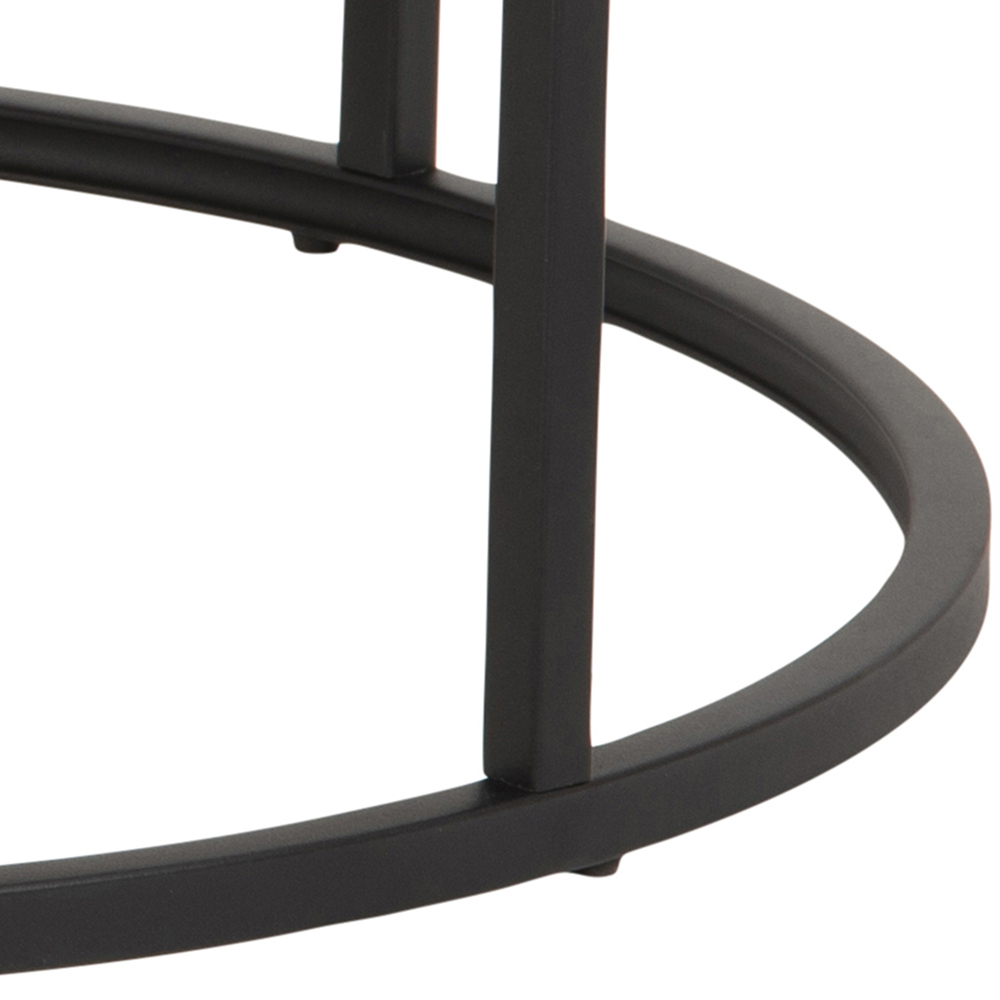 Florence Spiro Oak and Black Round Nest of Tables Set of 2 Image 8