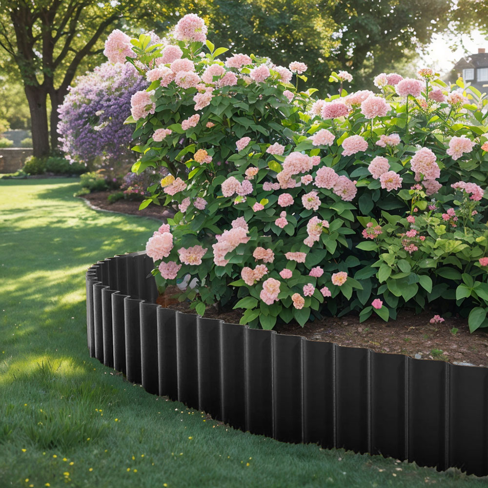 Living and Home Black Corrugated Metal Garden Edging 6m Image 2
