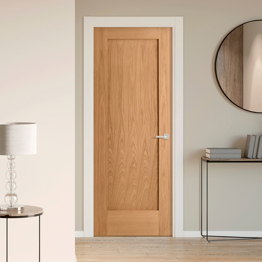 Oak Pattern 10 1 Panel FD30 Internal Fire Door 1981 x 686 x 44mm Image 2