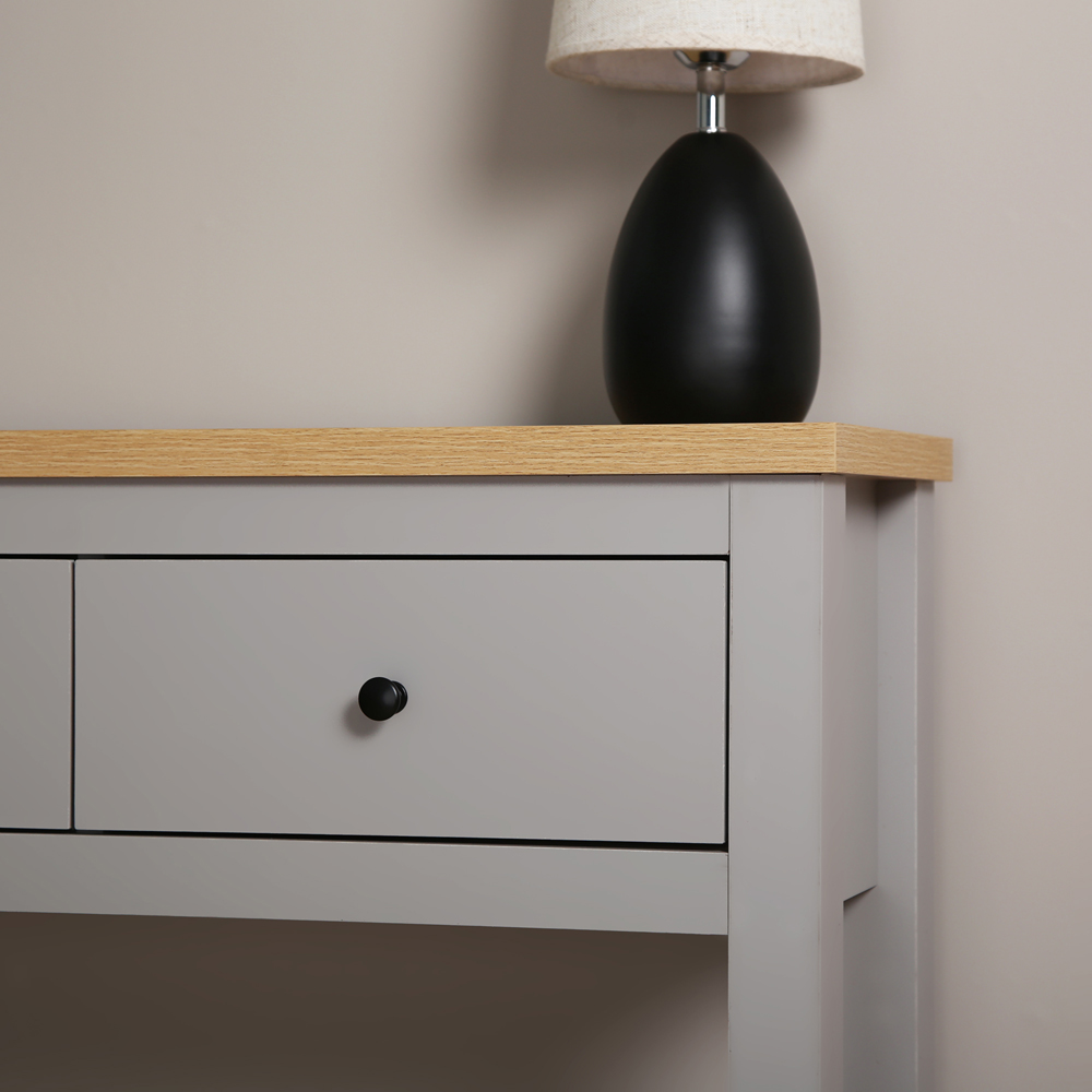 Wiltshire 3 Drawer Grey Console Table Image 5