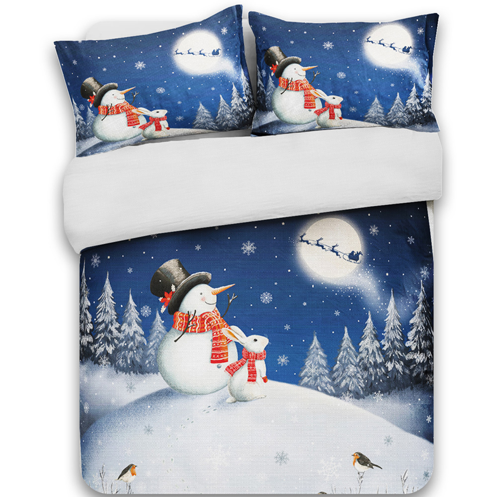 Velosso Double Blue Xmas Dream Panel Duvet Set Image 2
