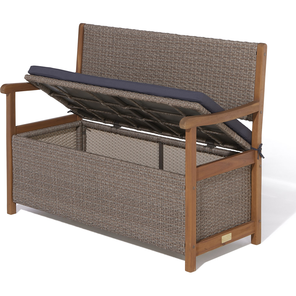 Rowlinson Alderley Natural Rattan Storage Bench Image 5