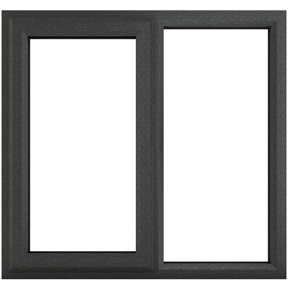Crystal uPVC Triple Glazed Window LH Side Hung Next to a Fixed Grey White Clear Glass 1190x1115mm Image 1