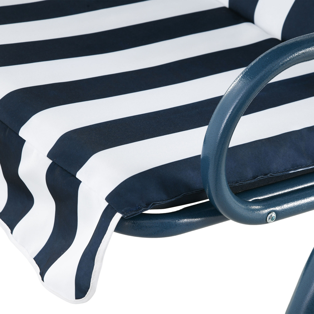 Outsunny 3 Seater Blue Swing Chair with Canopy Image 3