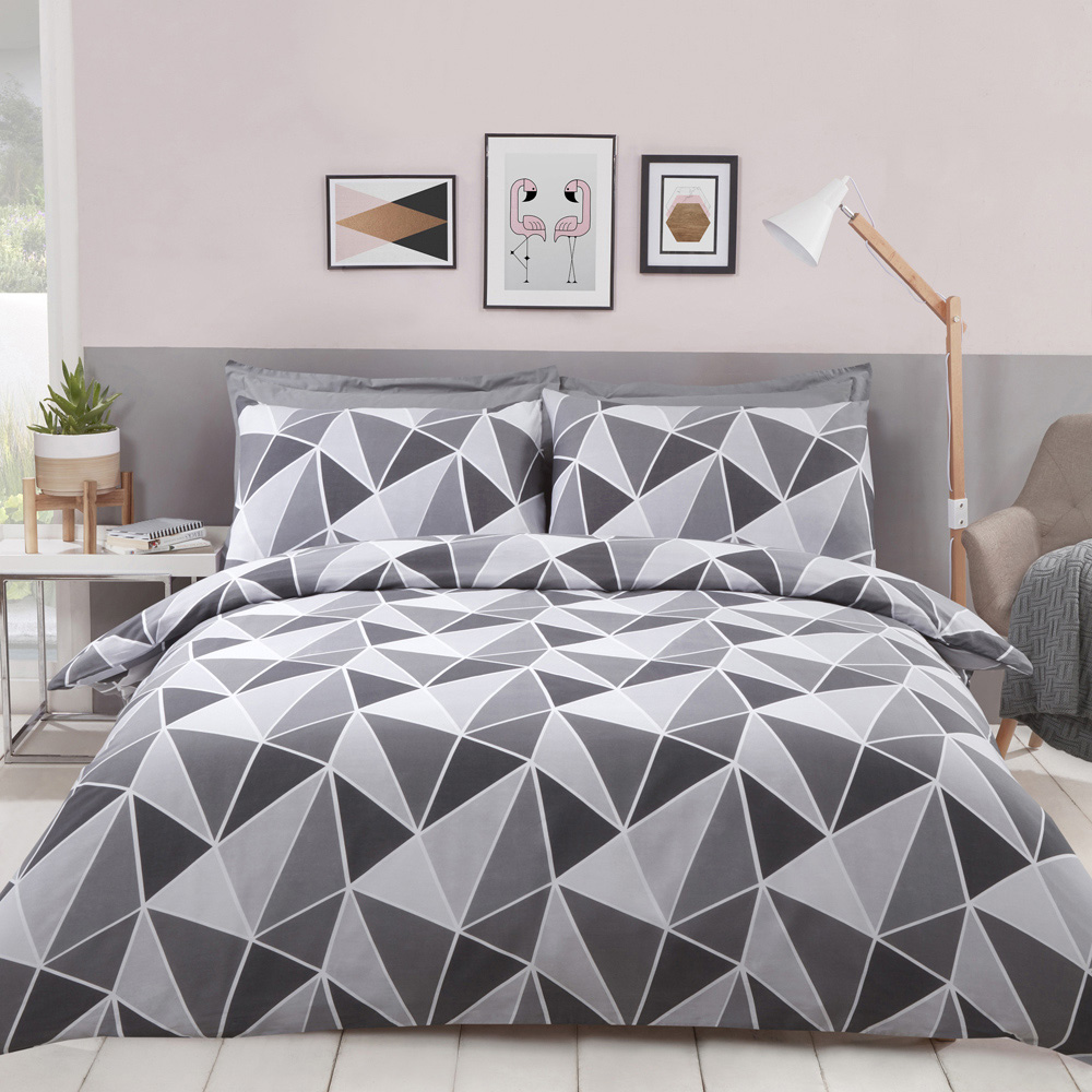 Rapport Home Leo King Grey Duvet Set Image 1