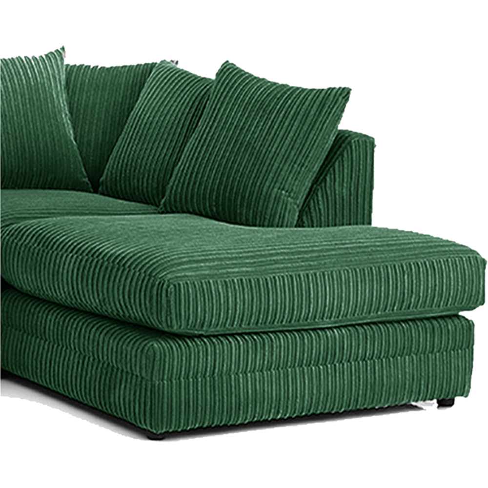 Luxor 3 Seater Green Jumbo Cord Right Hand Facing Corner Sofa Image 4