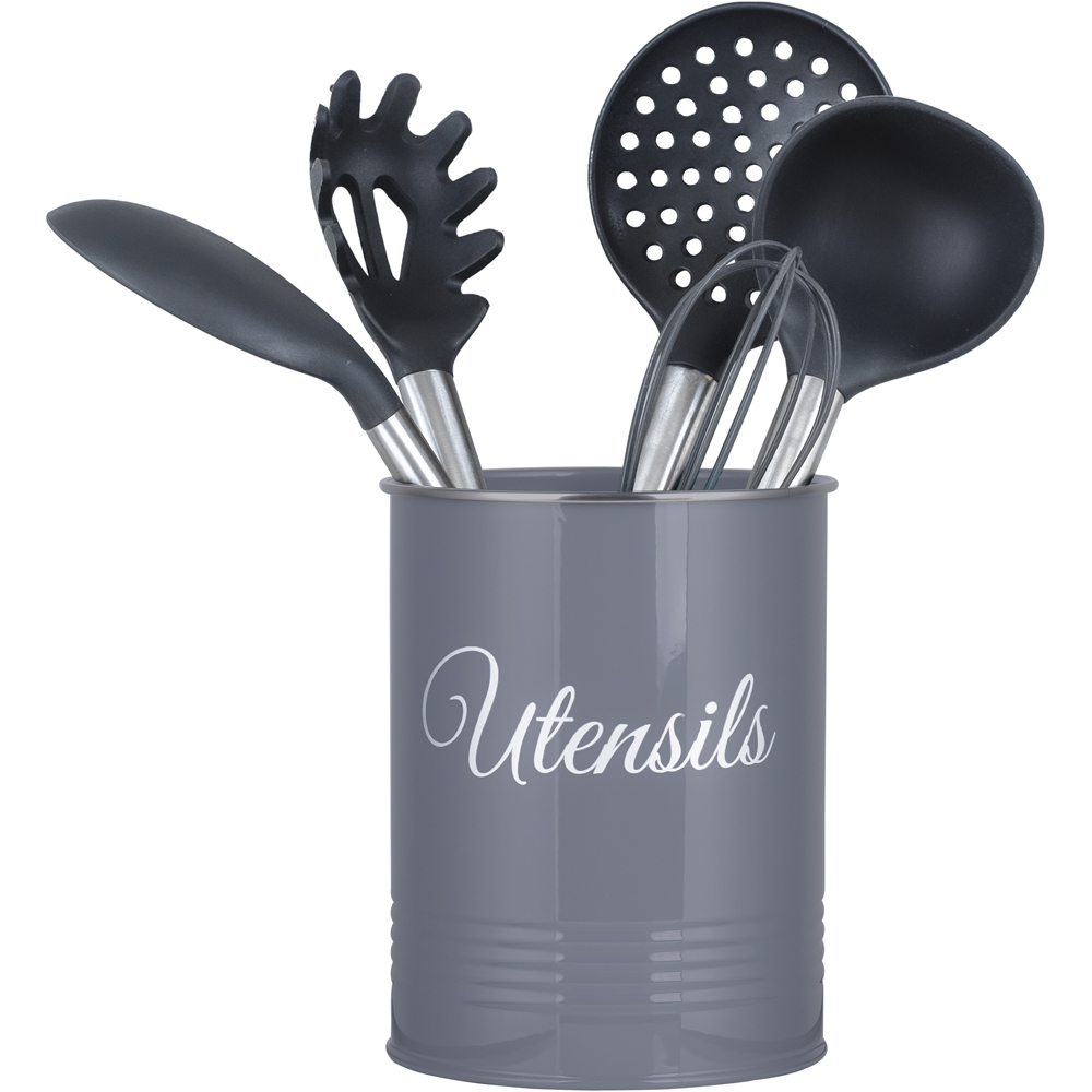 Innoteck Essentials Grey Metal Utensil Crock Holder Image 3