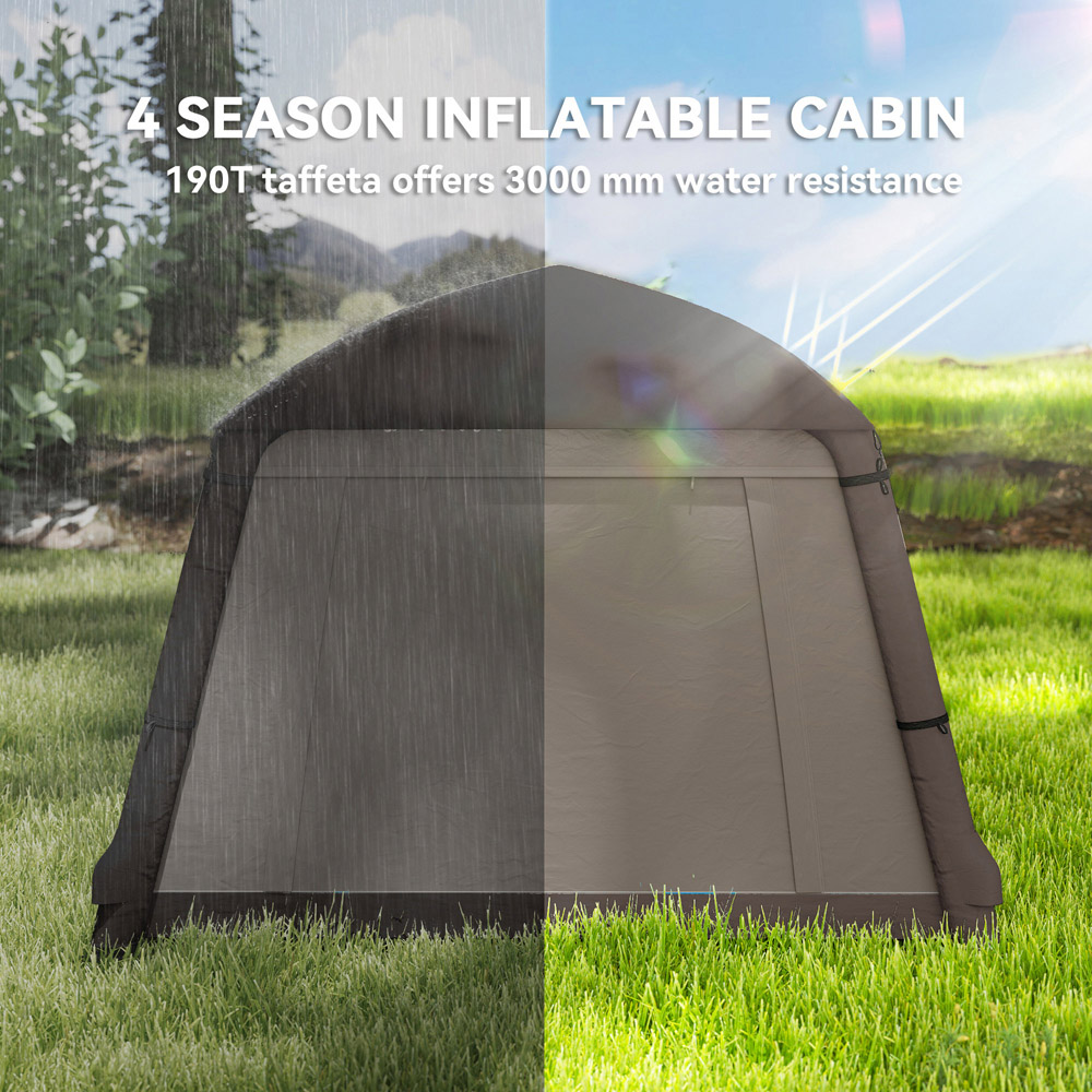 Outsunny 2 Person Easy Setup Inflatable Camping Tent with Air Pump Khaki Image 5
