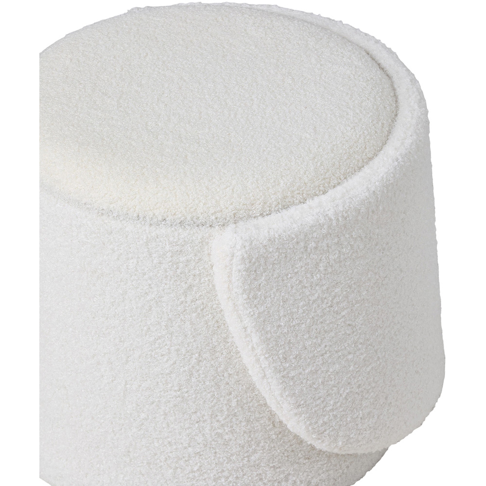 Living and Home White Teddy Fleece Foldable Back Vanity Chair with Hidden Storage Image 5