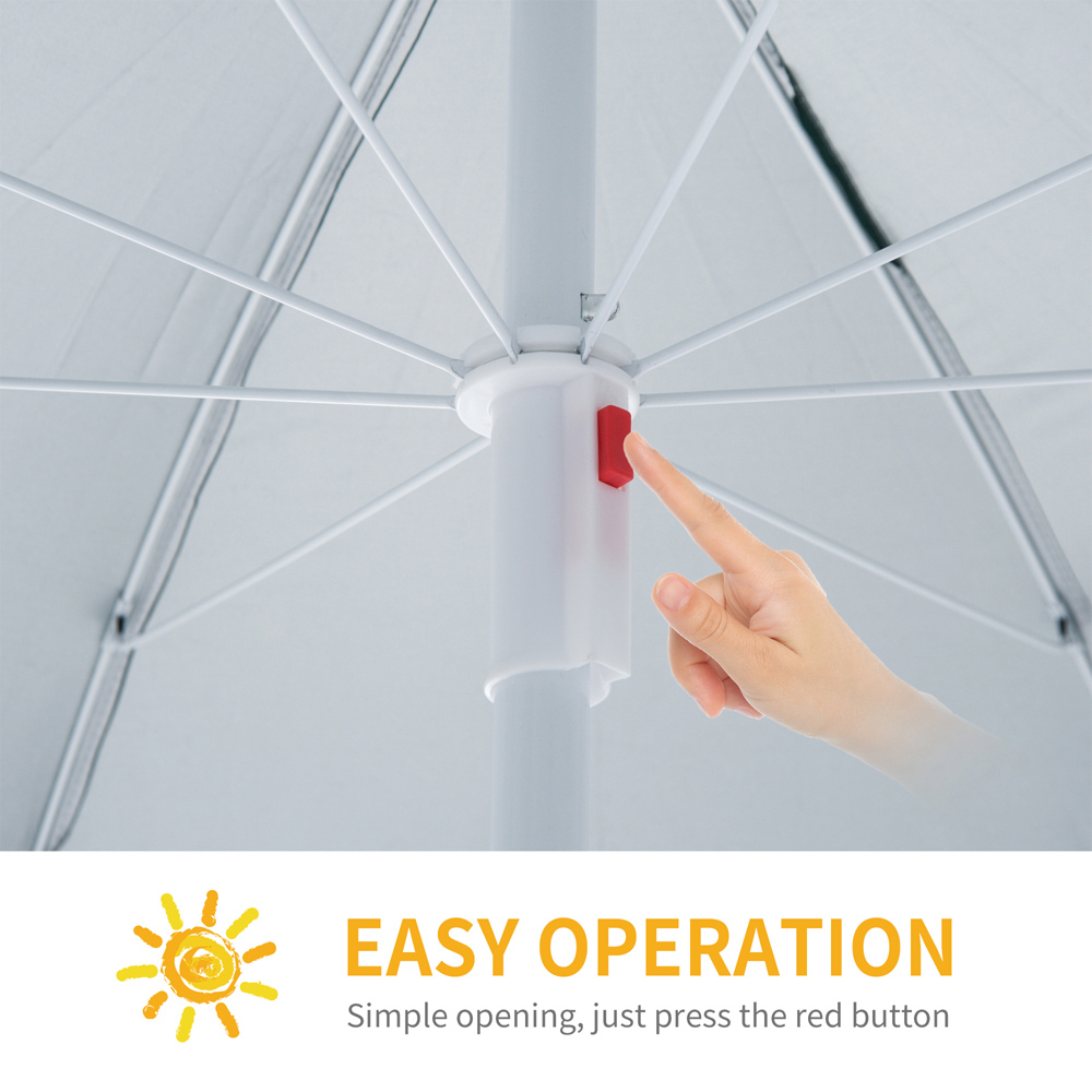 Outsunny Dark Green Parasol with Side Panel 2.2m Image 5