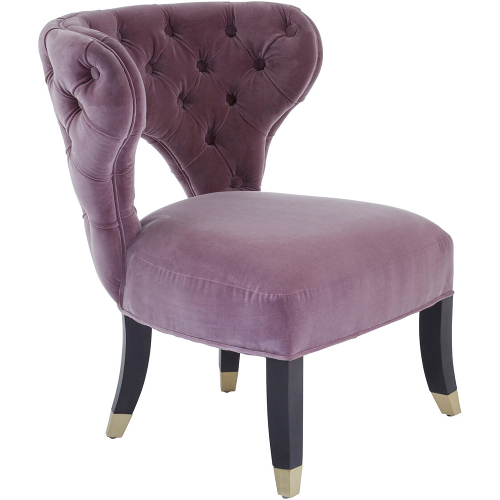 Premier Housewares Villi Lilac Velvet Accent Chair Image 2