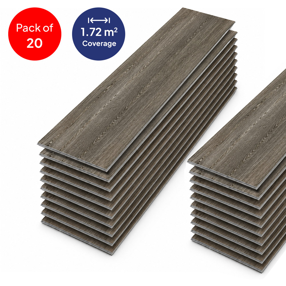 Britwall Midnight Grey Herringbone Wood-Embossed SPC Vinyl Flooring 625 x 125mm 20 Pack Image 3