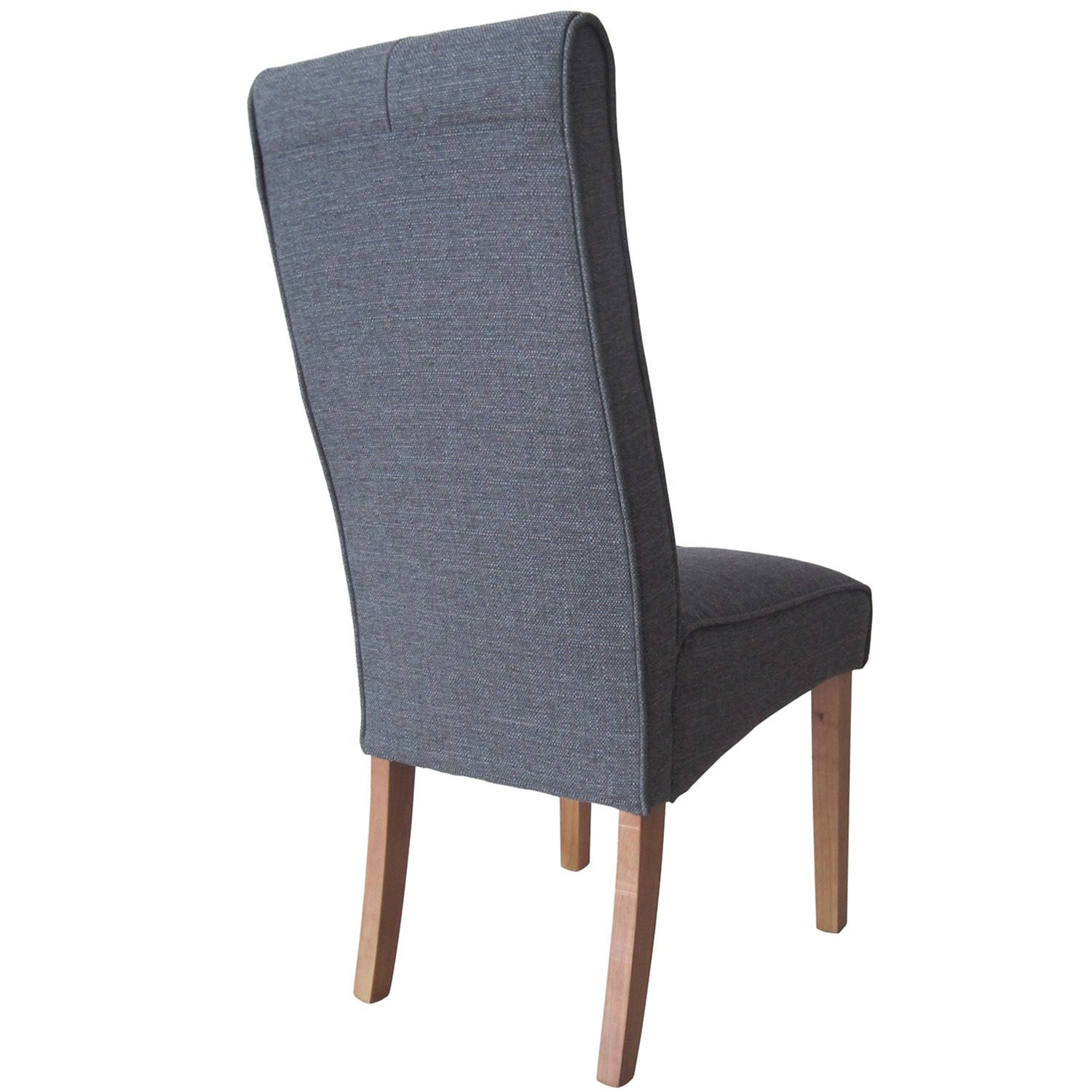 Verona Set of 2 Grey Linen Upholstered Dining Chair Image 6