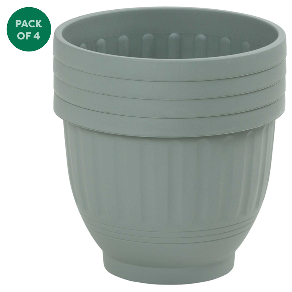 Wham Etruscan Milieu Green Round Planter H180 30.5cm 4 Pack Image 1