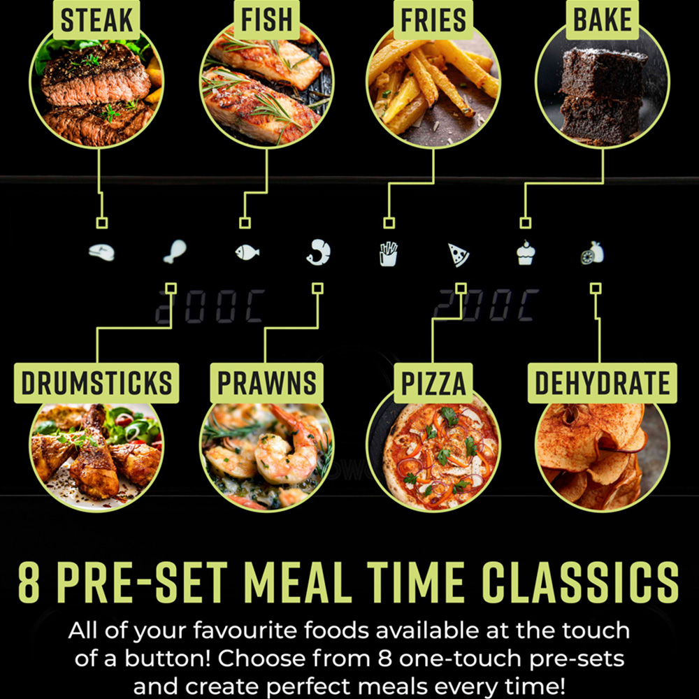 Tower Vortx T17138 Graphite Grey Elite Dual Basket Chrome Digital Air Fryer 10.4L Image 6