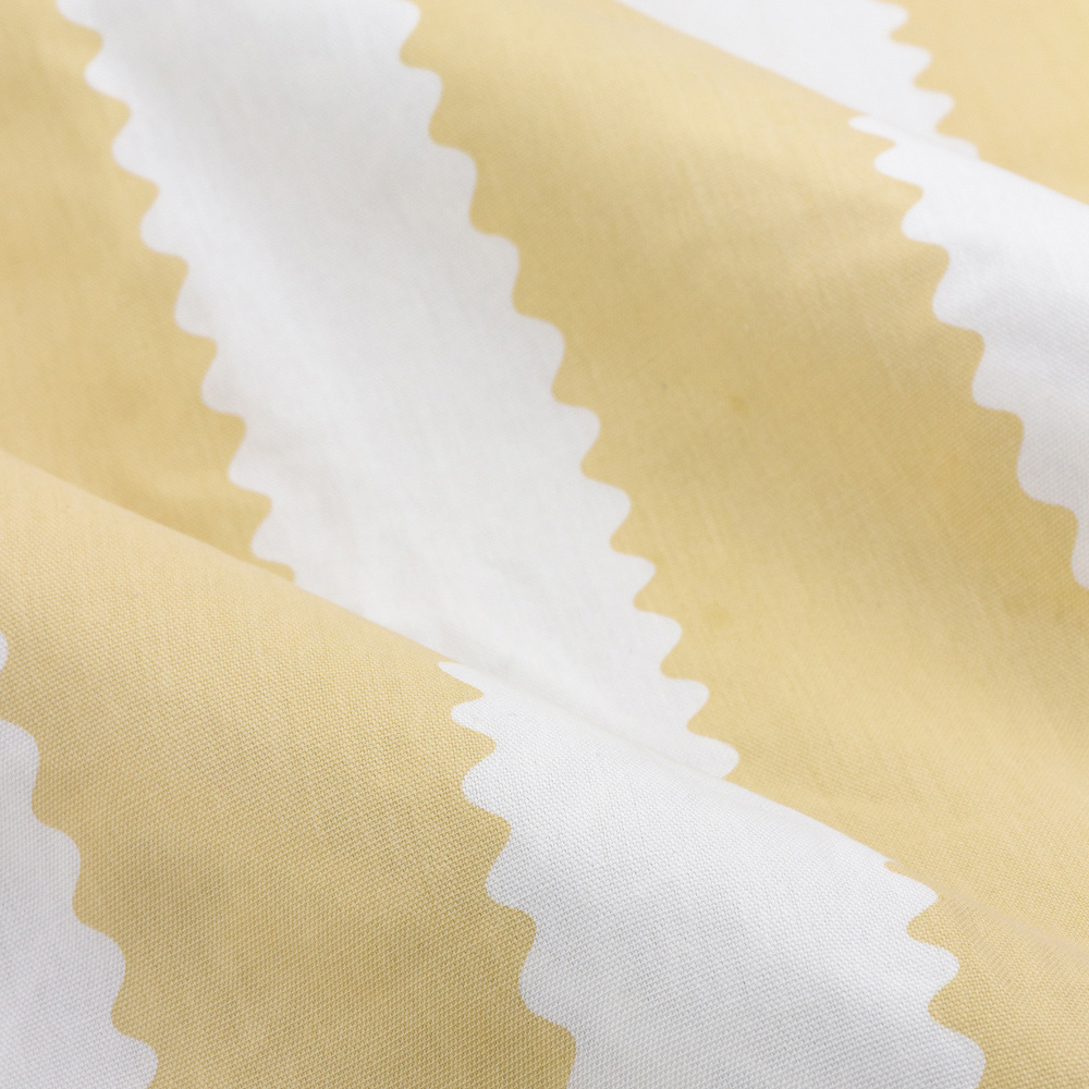 Furn Birdie Butter Yellow Stripe Cotton Fully Lined Pencil Pleat Curtains 168 x 229cm Image 5