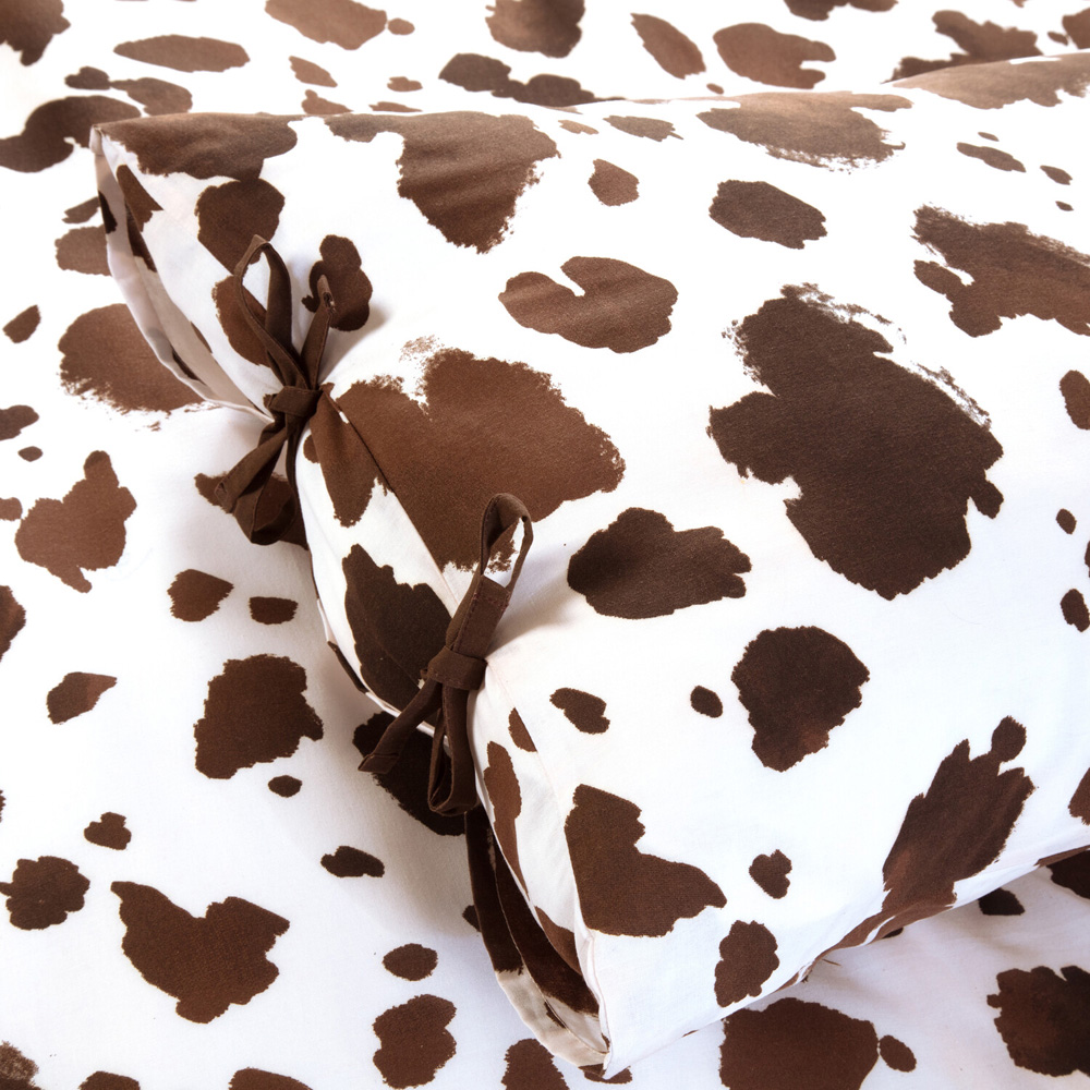 Cow Print Duvet Set Brown Single Image 3