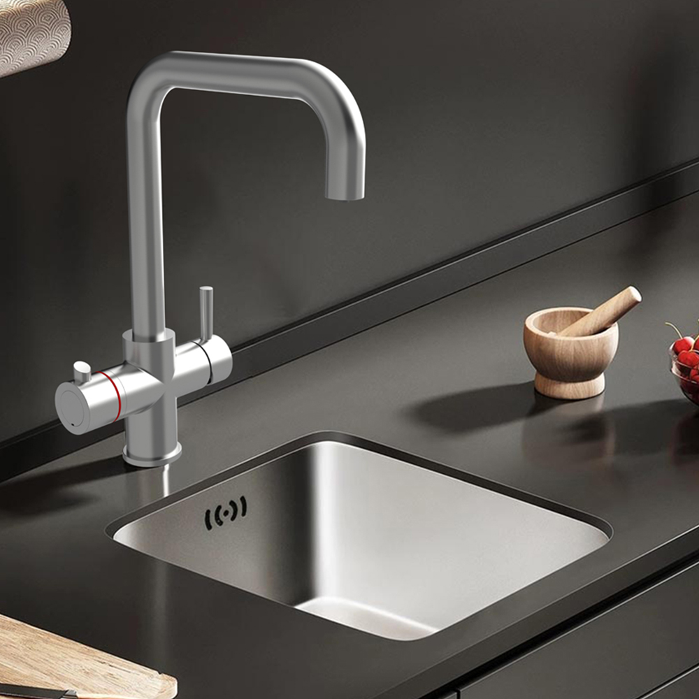 Reginox Tribezi BN SL 3 in 1 Brushed Nickel Hot Water Tap Image 2