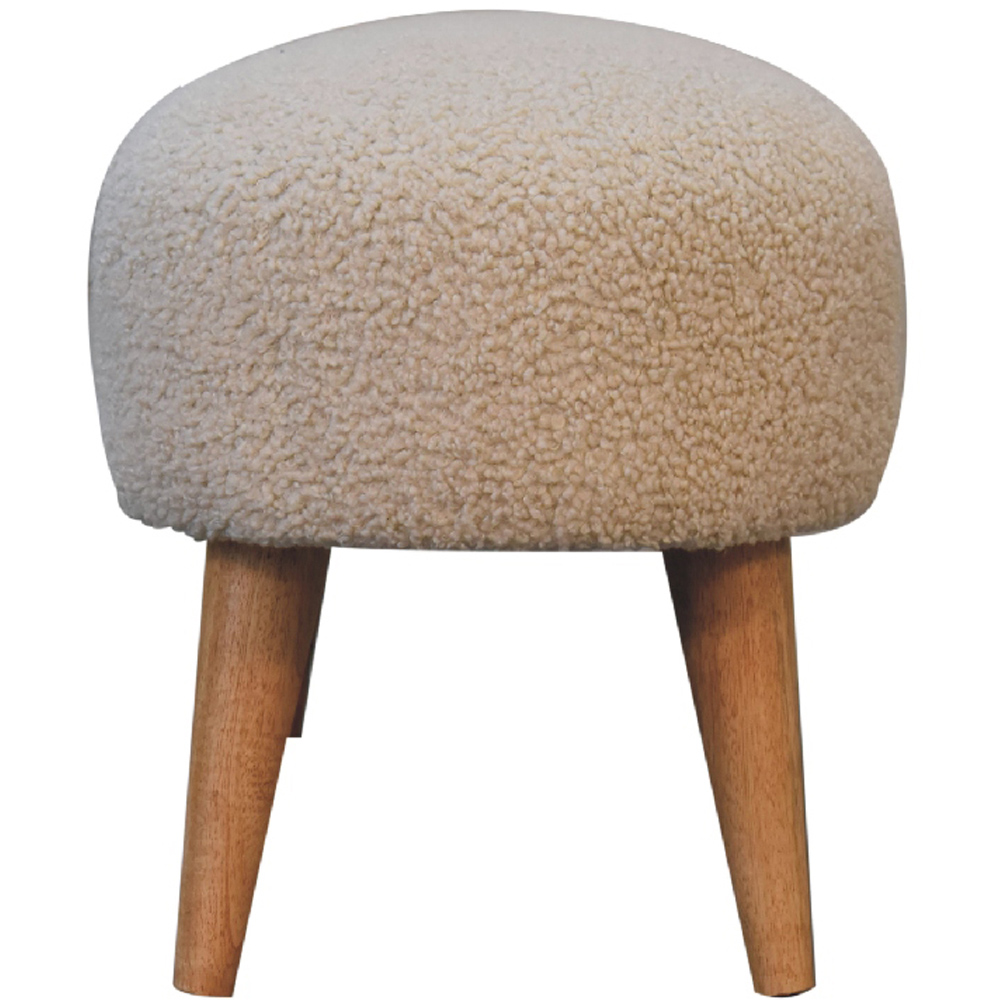 Artisan Furniture Brown and Cream Boucle Upholstered Hallway Bench Image 7