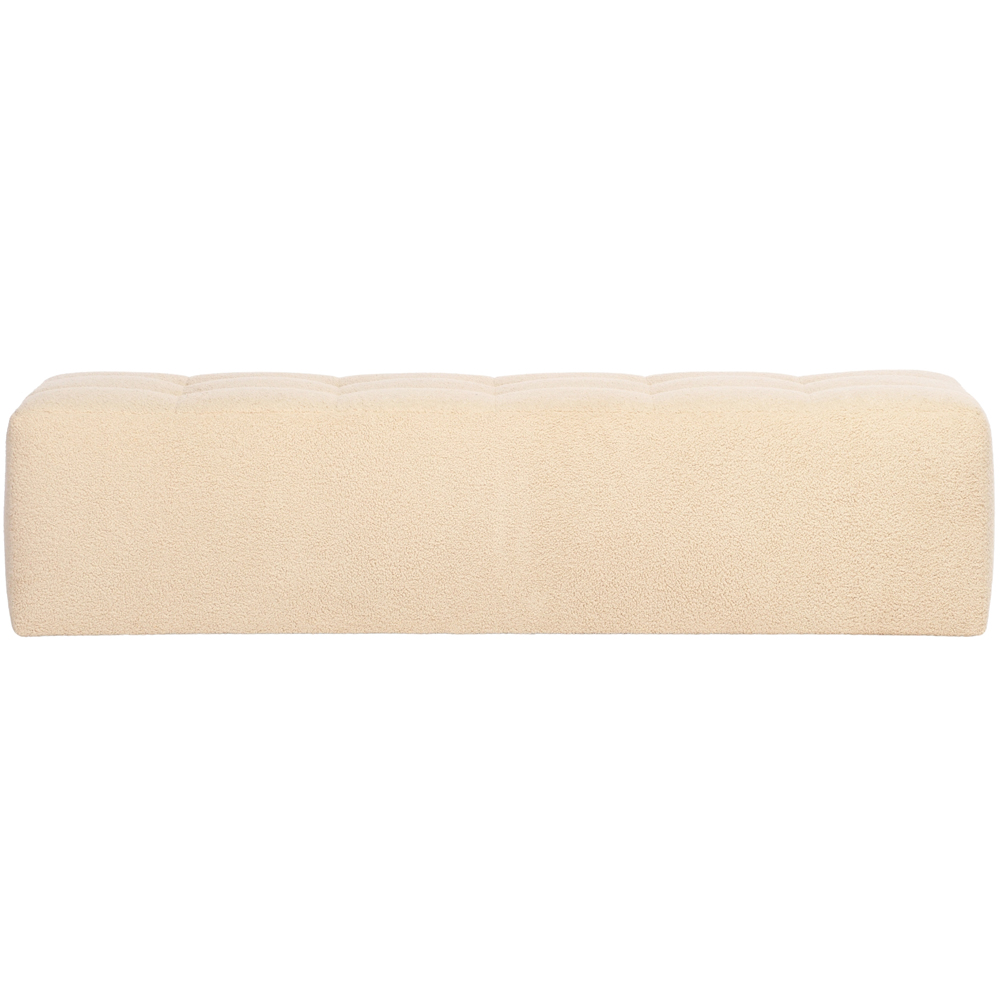 Desser Furniture Medium Rectangular Latte Boucle Fabric Ottoman Image 3