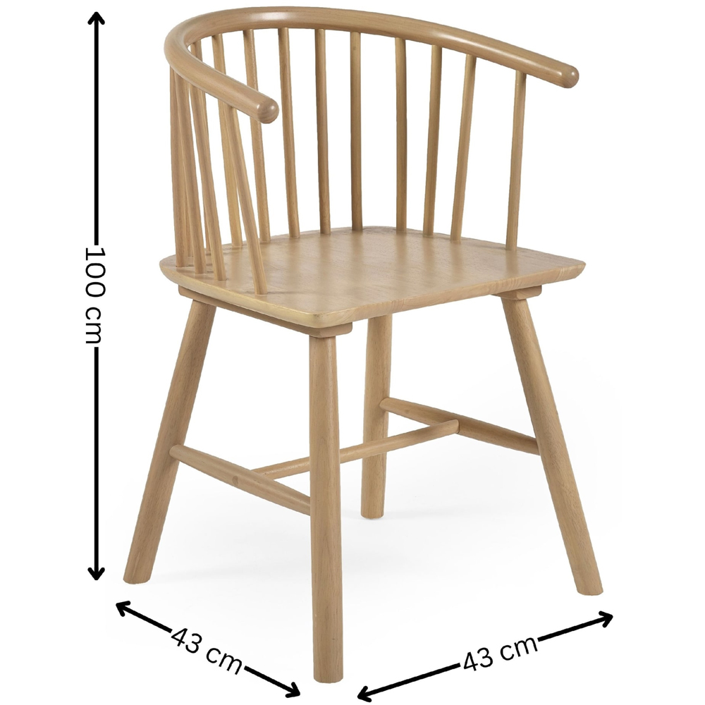 Julian Bowen Kaito Set of 2 Light Oak Effect Dining Chairs Image 9