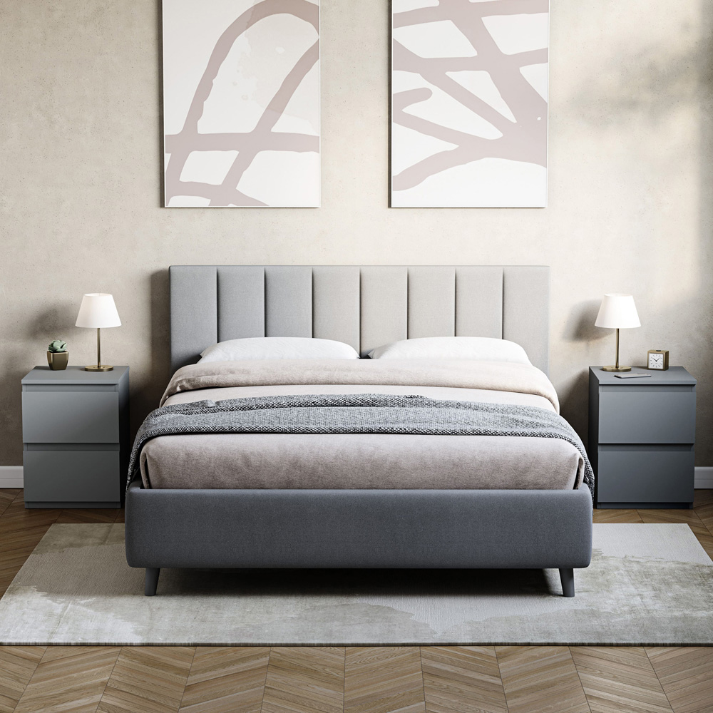 VIDA DESIGNS Denver 2 Drawer Grey Large Bedside Cabinet Set of 2 Image 4
