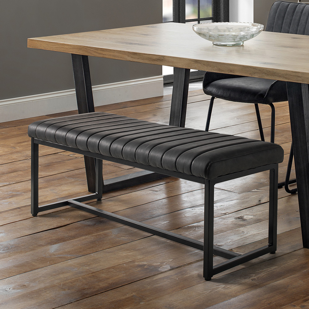 Julian Bowen Soho 2 Seater Black Dining Bench Image 1