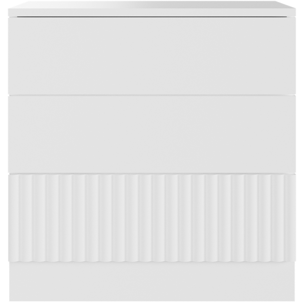 Flair Luca 3 Drawer White Ribbed Bed Frame Image 4