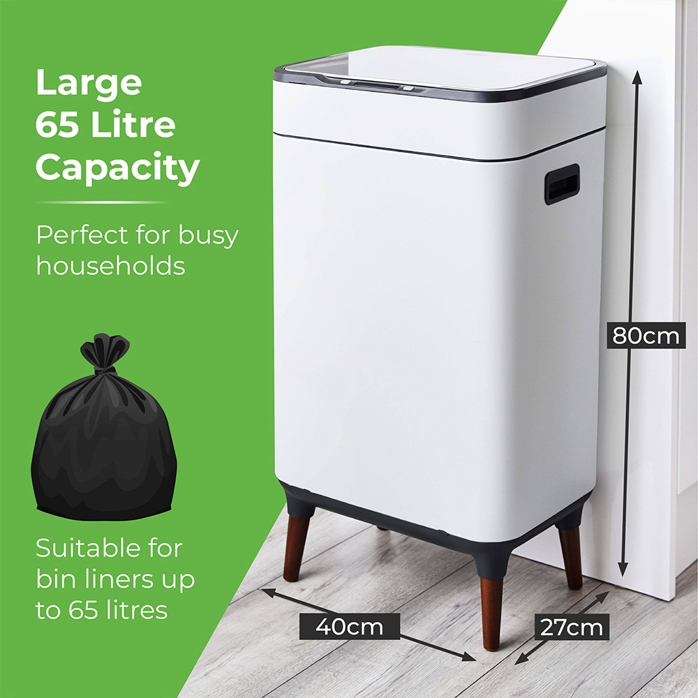 Tower Ozone White Sensor Bin 65L Image 9