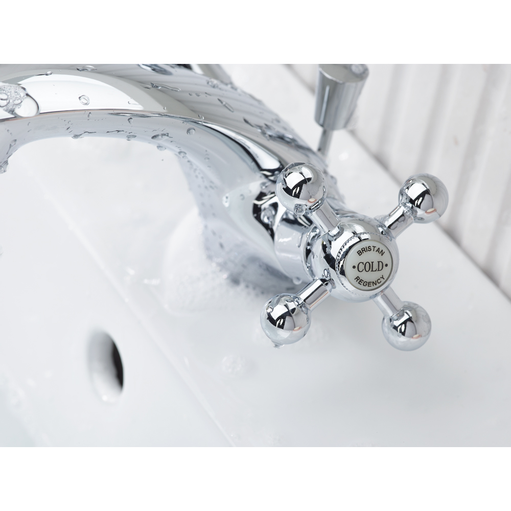 Bristan Regency Traditional Chrome Mono Basin Mixer with Pop Up Waste Image 4