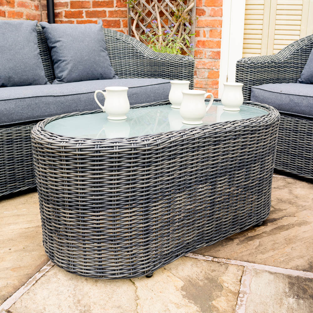 Rowlinson Bunbury 4 Seater Grey Rattan Weave Sofa Set Image 8