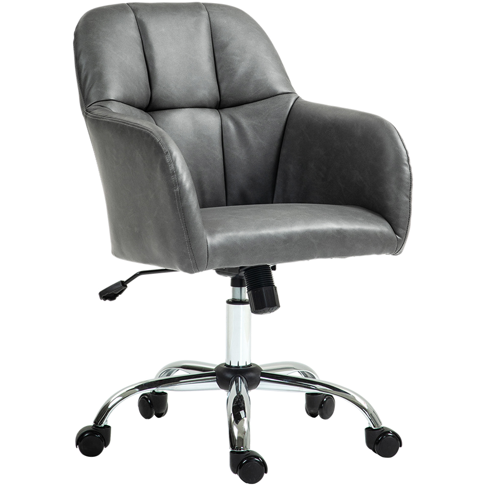 Portland Grey PU Leather Swivel Office Chair Image 2