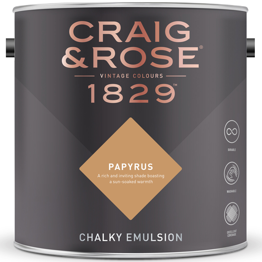 Craig & Rose Walls and Ceilings Papyrus Chalky Emulsion Paint 5L Image 2