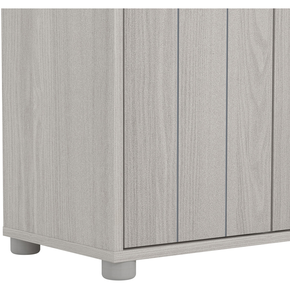 GFW Bideford Grey Oak Tall Shoe Cabinet with Open Storage Image 7